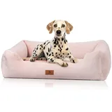 Knuffelwuff orthopädisches Hundebett aus kuschelig weichem Kaninchen Fellimitat Schnuffelupagus S 70 x 50cm Rosa | Abnehmbarer Bezug | waschbar | für große, mittelgroße und kleine Hunde