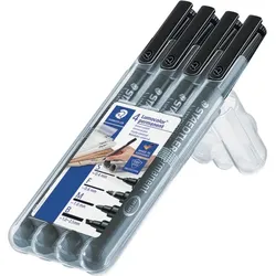 STAEDTLER Lumocolor permanent in vier Stärken Extra Fein,Fein,Medium,Breit, schwarz