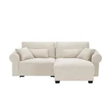 Sofa.de Ecksofa beidseitig montierbar Angelina klein ¦ creme ¦ Maße (cm): B: 255 H: 92 T: 185.0