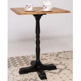 Casa Padrino Landhausstil Stehtisch Braun / Schwarz 80 x 80 x H. 110 cm - Massivholz Bartisch im Landhausstil - Landhausstil Massivholz Bar & Bistro Möbel