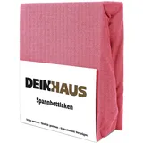 DH DEIN.HAUS Frottee Weiches Spannbetttuch 180 x 200 cm – Baumwolle, mit Gummizug, pflegeleicht, Bettlaken – Farbe: Korallenrot