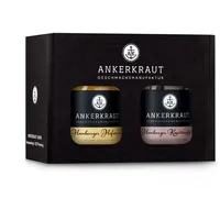 Ankerkraut Box für Fischköppe, mit Hafencurry und Kapitänspfeffer aus Hamburg, im Korkenglas