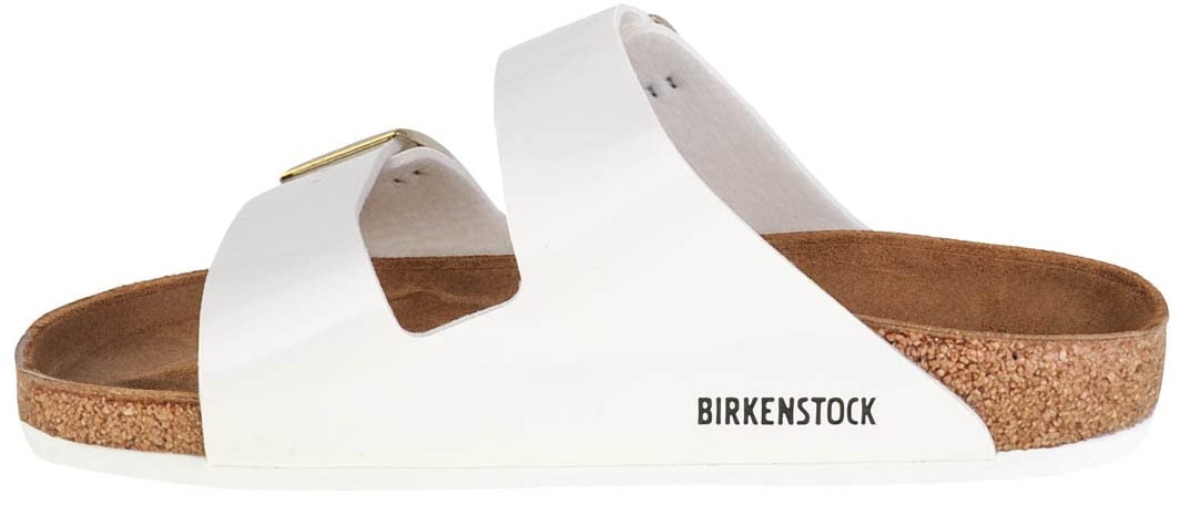 Birkenstock Classic Damen Arizona Birko-Flor Pantoletten, Weiß (Weiss Lack), 43 EU - 43 EU