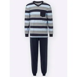 Sieh an! Schlafanzug in marine-gestreift | Gr.: 48/50