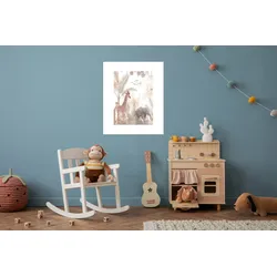 Bild mit Rahmen LÜTTENHÜTT "oder Poster, Tiere im Dschungel", bunt (farbe bild(er): bunt), B:40cm H:50cm T:0,2cm, Papier, Bilder, HD Premium Druck