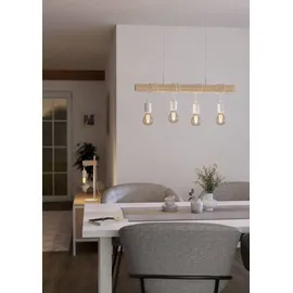 EGLO Townshend 4-flg. Ø 10,5 cm Holz und Stahl