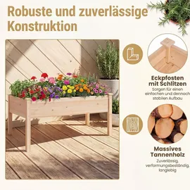 komfotteu Hochbeet 122 x 62 x 48 cm Beige