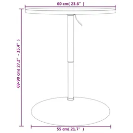 vidaXL Bartisch 60 x 60 x 90 cm Schwarz