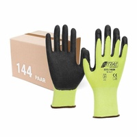 Nitras Nitril-Handschuhe NITRAS 3515 Neon Strickhandschuh mit Nitrilbeschichtung - VPE 144 Paar (Spar-Set) grün|schwarz