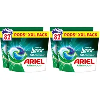 Ariel Allin1 PODS, Flüssigwaschmittelkapseln 82 Wäschen, Touch Of Lenor Unstoppables, Tiefenreinigung für lang anhaltende Frische (Packung mit 2)
