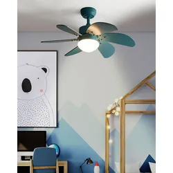 Deckenventilator mit Licht LOGAR mit Fernbedienung Blau