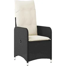 vidaXL 9-tlg. Garten-Bistro-Set mit Kissen Schwarz Poly Rattan