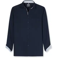 Olymp Businesshemd OLYMP "OLYMP Luxor, comfort fit, New Kent", Herren, Gr. 47, Normaler Arm, marine, 100% Baumwolle, Hemden