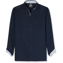 Olymp Businesshemd OLYMP "OLYMP Luxor, comfort fit, New Kent", Herren, Gr. 47, Normaler Arm, marine, 100% Baumwolle, Hemden