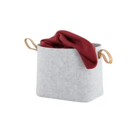 Aufbewahrungskorb grau Filz 30 x 26 x 20 cm