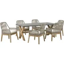 Beliani Gartenmöbel-Set 7-tlg. Grau/Beige/Braun