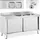 Royal Catering Spülenschrank - 2 Becken - - Edelstahl - 400 x 60 cm