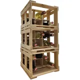 KF-Holz Weinträger Holz für 6 Flaschen - Weinregal Holz - Weinaufbewahrung Keller - Flaschenträger Holz - Weinregel handgemacht