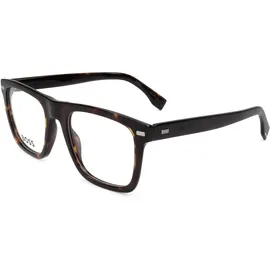 HUGO BOSS Boss 1445 Herren-Brille inkl. Gläser Vollrand Eckig Acetat-Gestell 52mm/20mm/145mm, braun