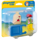 Playmobil 1.2.3 Bauarbeiter mit Schubkarre (6961)