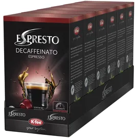 K-fee Espresto Decaffeinato Espresso Kaffeekapseln, 96 Stück (6x 16 Stück)