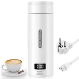 Reise Wasserkocher Klein, Elektrische Wassertasse,220V 300W Schnellkoch-Teekanne-Heizbecher mit Temperatureinstellung, mit Automatischer Abschaltung für Unterwegs(Netzkabel befindet sich im Becher)
