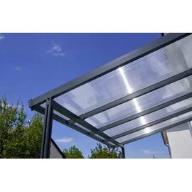 Gutta Terrassendach Premium 410 x 306 cm anthrazit / Polycarbonat klar