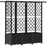 vidaXL Hochbeet mit Rankgitter und Dach 162,5 x 40 x 138 cm Schwarz