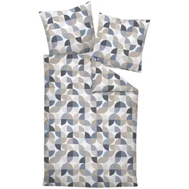 JANINE MIYU Marine/Silbergrau/Weiß 200 x 200 cm + 2 x 80 x 80 cm