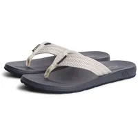 Zehentrenner TOMMY HILFIGER "MOLDED PADDED HILFIGER B SANDAL", Herren, Gr. 42, grau (hellgrau), Textil, Schuhe Zehentrenner, Strandschuh, Sommerschuh, Poolslide mit Kontrastbesatz