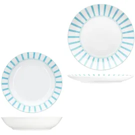Mambocat Split Tafelservice 12-tlg. türkis gestreift