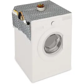 Relaxdays Waschmaschinenauflage mit Taschen grau/creme