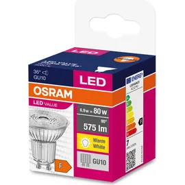 osram homelighting OSRAM LED EEK F (A - G) GU10 Reflektor 6.9 W = 80 W Warmweiß (Ø x H) 50 mm x 50 mm 1 St.