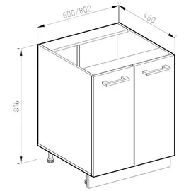 Vicco Unterschrank R-Line 60 x 46 x 81,5 cm Rot
