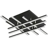 Searchlight Led-Deckenleuchte Matrix, Schwarz, Weiß, dimmbar L 45,5 cm,