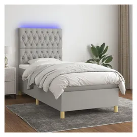 vidaXL Boxspringbett 100 x 200 cm Hellgrau