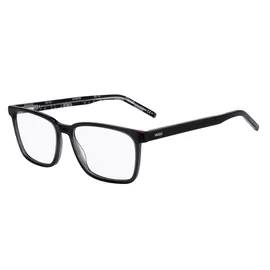 Hugo Rechteckig Azetat Brillen in Grey Black für Herren, Brille mit Sehstärke, optional mit Sonnenbrillen tönung oder Blaulichtfilter (Modell Hg 1074)