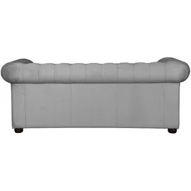 Home Affaire 3-Sitzer HOME AFFAIRE "CHARENTE, optionale Schlafsofa, Chesterfield-Sofa, Bettfunktion", grau (hellgrau), B:198cm H:74cm T:89cm, 100% Polyester, Sofas, mit edler Knopfheftung und typischen Armlehnen, B/T/H 198/89/74 cm
