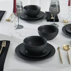 KARACA Solem Embossed Tafelservice 18-tlg. schwarz