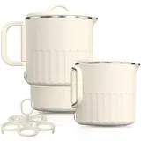 Faltbarer Wasserkocher 1L BPA-Free mit Automatischer Temperaturregelung & Dauerkochfunktion 600W Reise-Wasserkocher für Camping Büro Haushalt