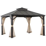 Sunjoy Zedernholz Gazebo torre in Schwarz - Sichtschutz, Pavillons