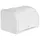 Beliani Brotkasten Metall weiß mit Deckel 39 x 24 x 21 cm ʺBreadʺ Schriftzug Caroube