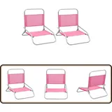 Vidaxl - Klappbare Strandstühle 2 Stk. Rosa Stoff - Klappbarer Stuhl - Gartenstuhl - Strandstuhl - Campingstuhl - Liegesessel