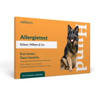 vetevo Allergietest Hund - Gräser, Milben & Pollen - 62 Substanzen