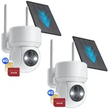 Avylet Überwachungskamera 4G LTE Überwachungskamera Aussen Solar Akku mit SIM Karte (Geeignet für Bauernhöfe, Scheunen, Baustellen, Ranches, Felder oder Orte ohne Strom oder WiFi., Aussen, Außenbereich, Wald, Farm, Campingbus, Straße, 2K Kamera Überwachung Aussen Kabellos PTZ IP Kamera Outdoor Ohne WLAN, 336°/90° Schwenkbar mit PIR Erkennung Farb Nachtsicht, Infrarot-Nachtsicht IP66 Wasserdicht AußEnkamera)