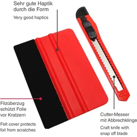 GARDINIA Rakel + Cutter Set für Fensterfolie, Rot