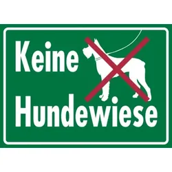 Hinweisschild, Keine Hundewiese, 250 x 350 mm - 350x250x0.6 mm Aluminium geprägt