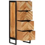 vidaXL Badschrank 40x30x100 cm Massivholz Akazie und Eisen
