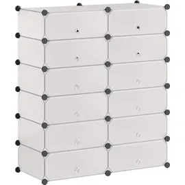vidaXL Schuh-Organizer 12 Fächer 0 x 0 x 0 cm weiß / weiß