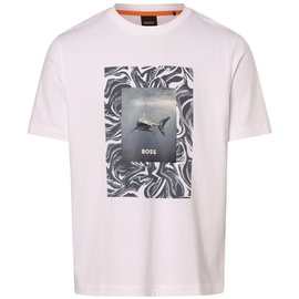 Boss T-Shirt 'Te_Tucan', - Dunkelgrau,Weiß,Dunkelblau - L